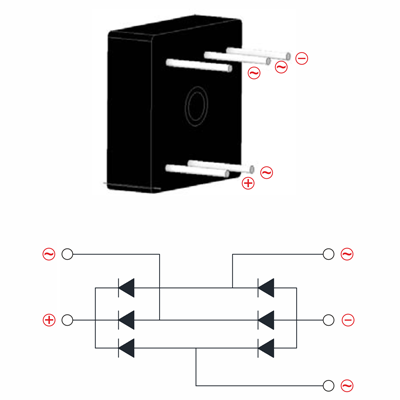 Рис. 1. Принципиальная электрическая схема и расположение выводов модулей MT-W