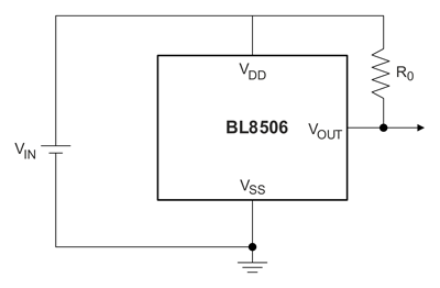 Рис. 4. Схема включения детектора напряжения BL8506